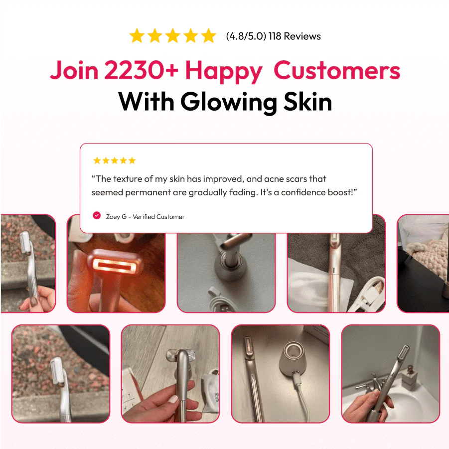 Anti-Aging Red Light Therapy Skincare Wand